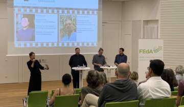 Auf dem Podium diskutierten (von links): Dr. Verena Rossow, Dr. Josef Barla, Dr. Florian Schneider und Dr. Julian Taffner.